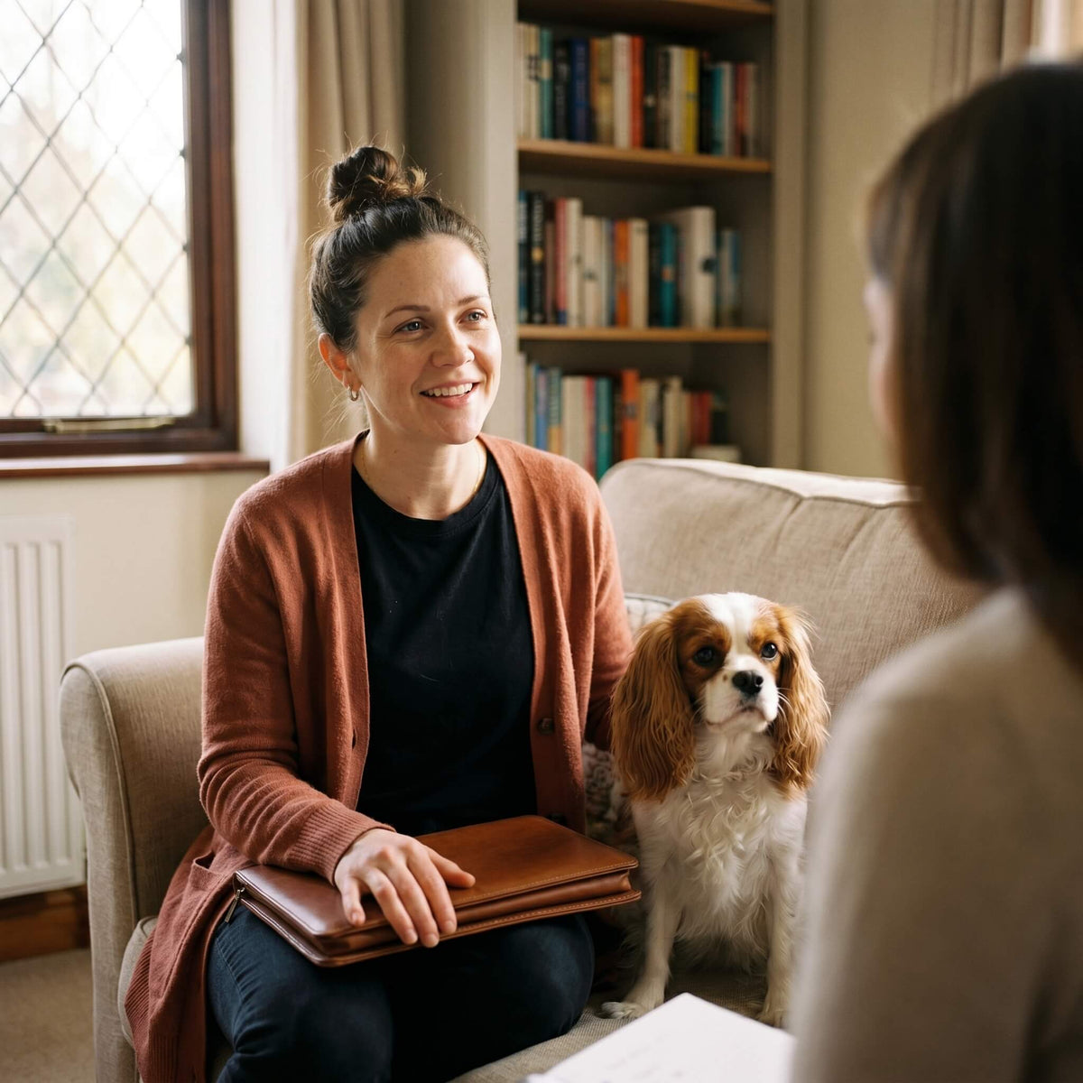 Confident pet sitter who looks like a professional business owner, not a hobbyist